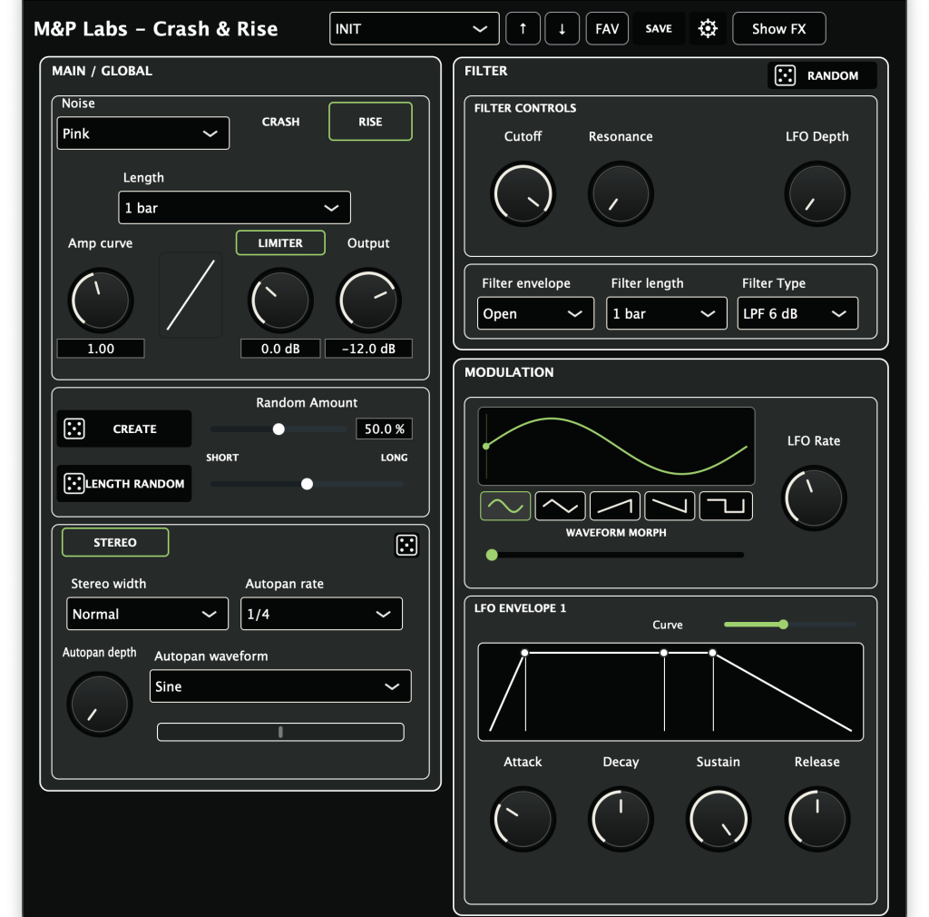 Crash & Rise audio plugin by M&P Labs